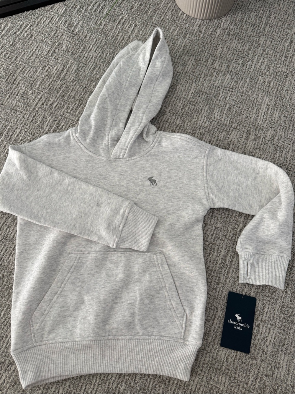 abercrombie kids Light Grey Hooded Pullover Sweatshirt
